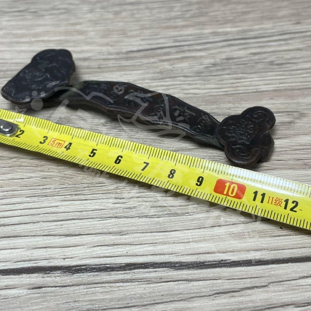 清 銅製如意 金工細工『双龍祥瑞文』筆置き 書斎置き 書道具★時代物 新年ギフト銅 細工 福禄寿吉祥如意 文鎮 筆架 筆棚 書道具 装飾品 工芸