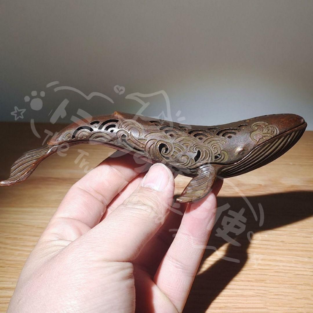 新年ギフト銅細工 くじら香炉 香道具 装飾品 工芸品 美術品 置物