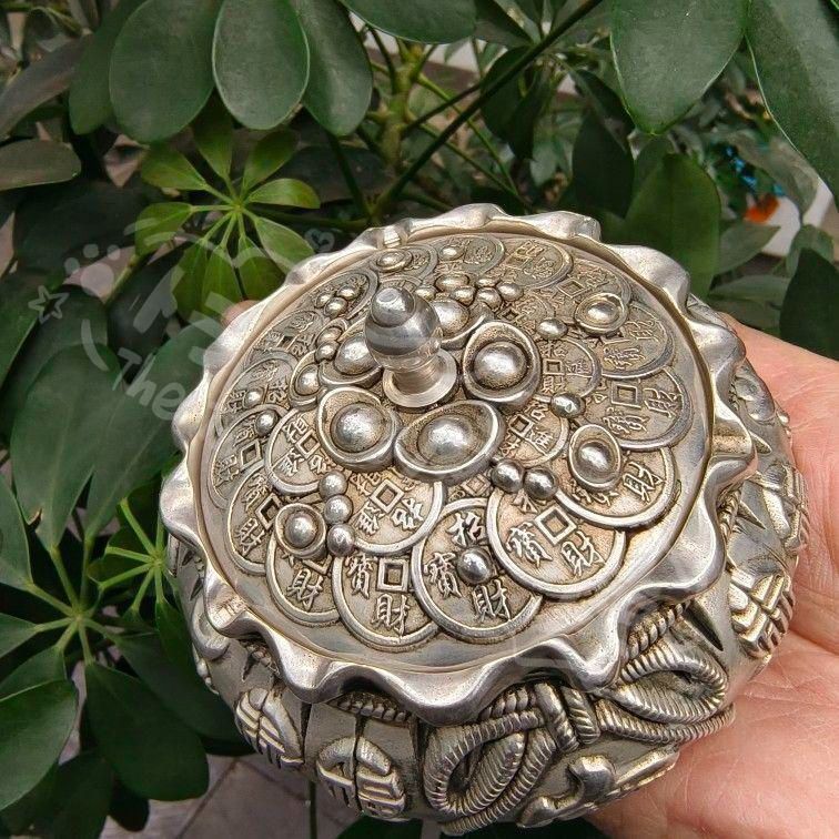  新年ギフト銅 細工 金銀満倉銭袋貯蔵タンク 置物 金属工芸 工芸品