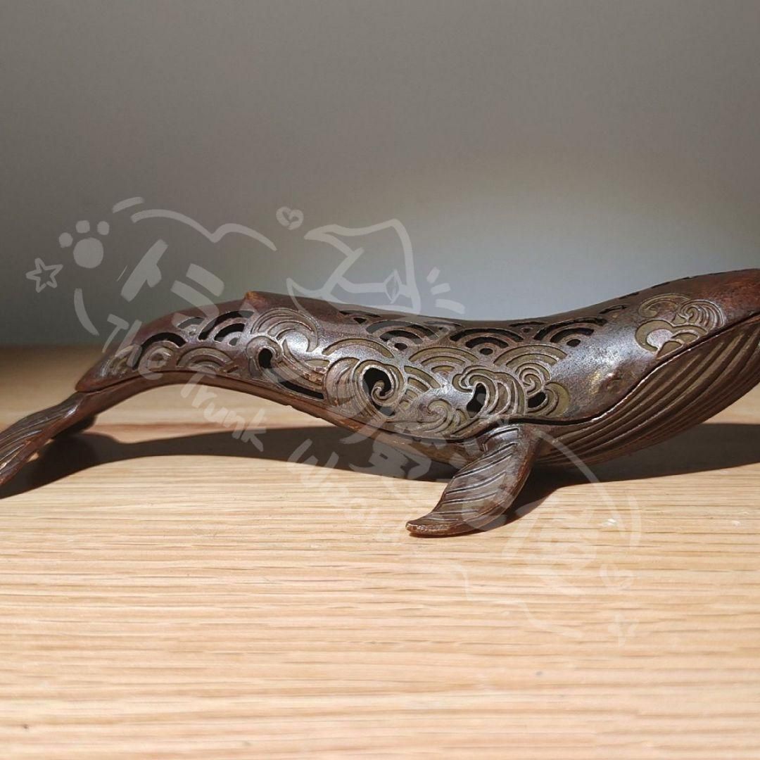 新年ギフト銅細工 くじら香炉 香道具 装飾品 工芸品 美術品 置物
