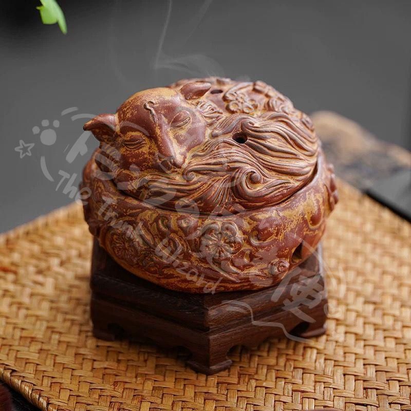 新年ギフト磁器 九尾狐香炉 茶室禅意薫香炉 装飾品 工芸品 置物