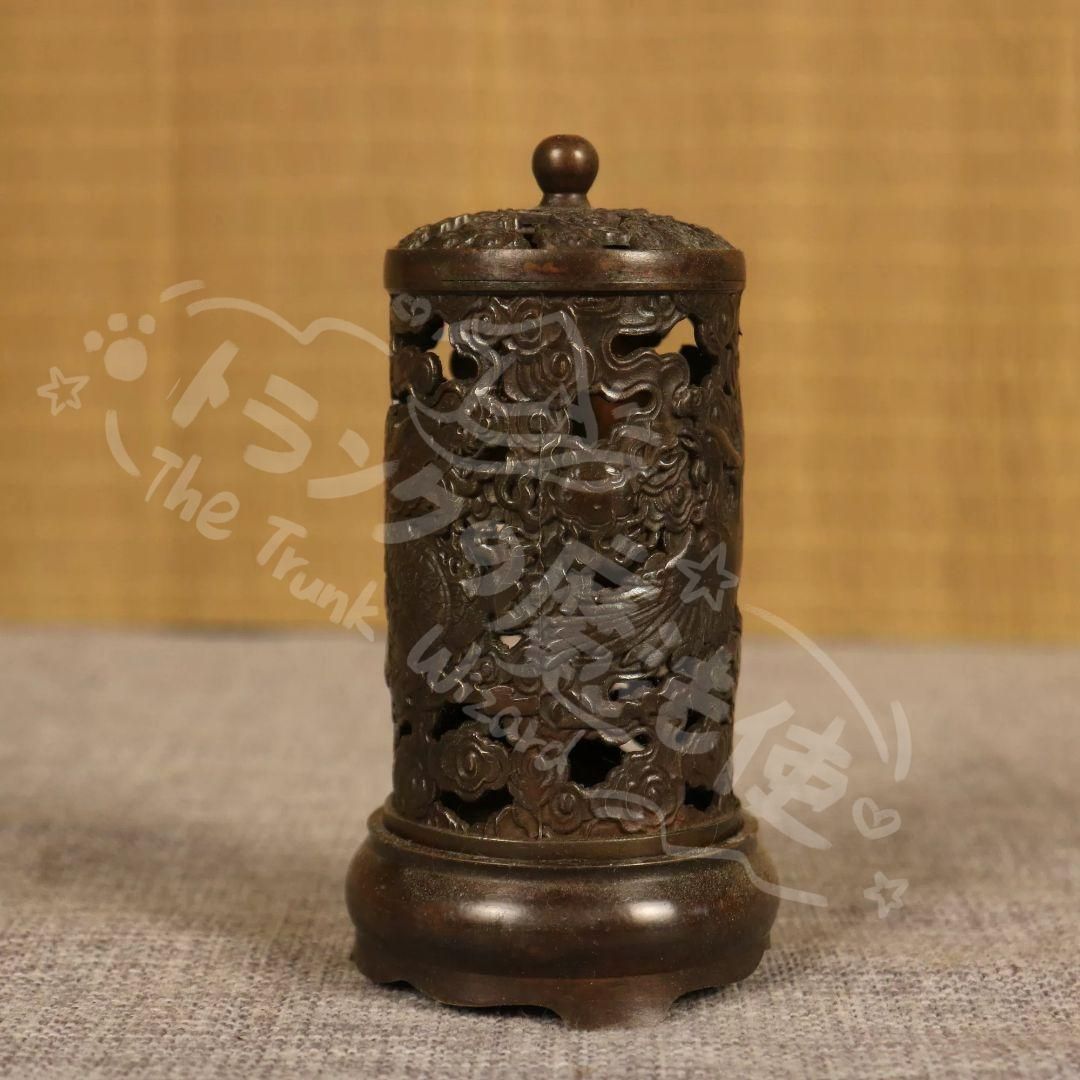 新年ギフト銅製 九龍筆箱 文房用具 茶道具 置物