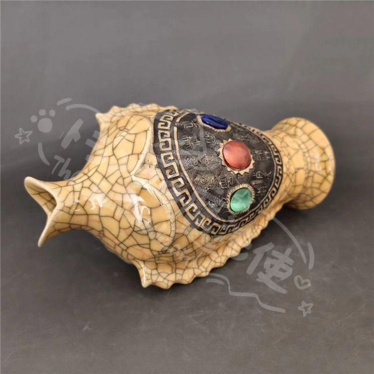 宋代の黄釉金糸開片蒔絵刻字宝石鯉瓶   陶磁器  現代工芸品 美術品 置物 新年ギフト宋代の黄釉金糸開片蒔絵刻字宝石鯉瓶 陶磁器 現代工芸品