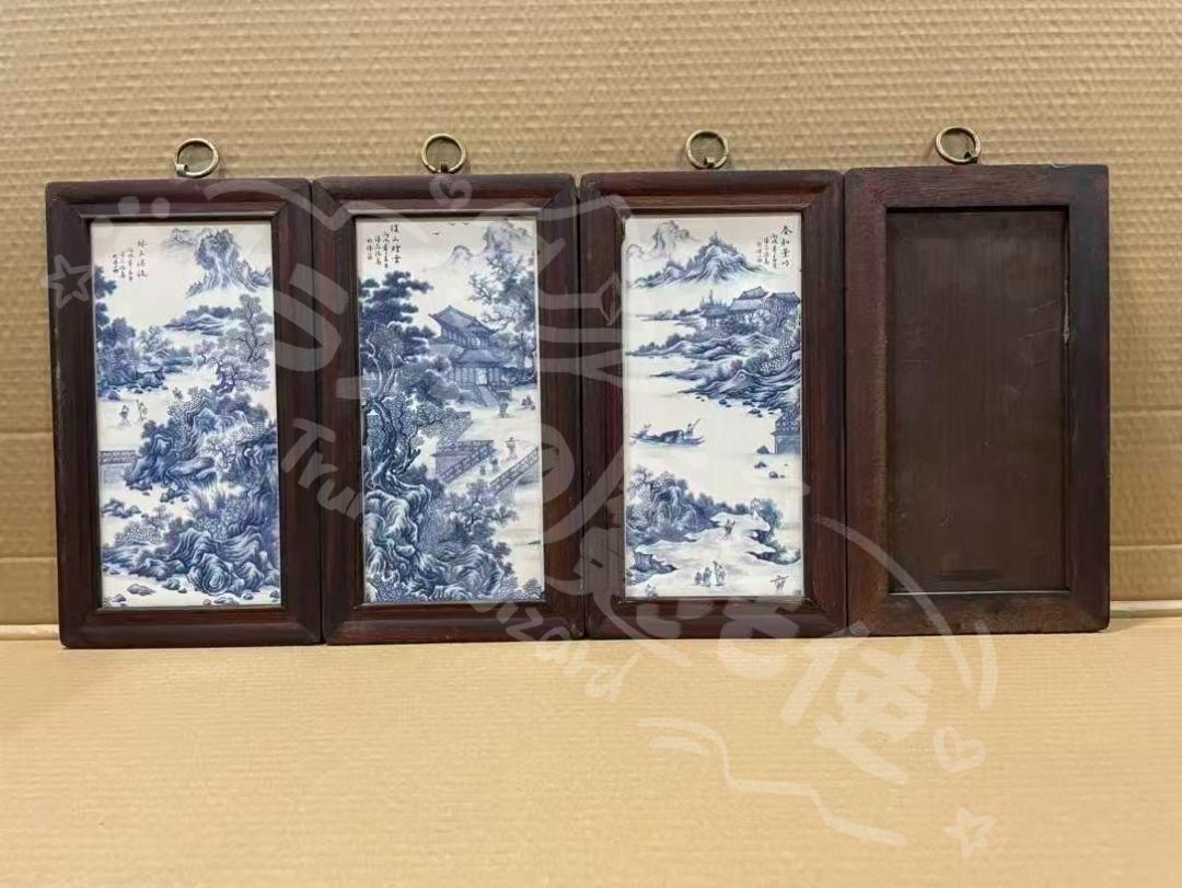 新年ギフト景徳鎮 青花春和景明陶板画 応接間 書斎 装飾品 工芸品 美術