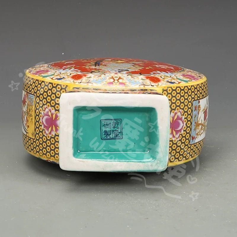 新年ギフト大清乾隆 琺瑯彩花鳥紋扁瓶 観賞瓶 景徳鎮 陶磁器 現代工芸