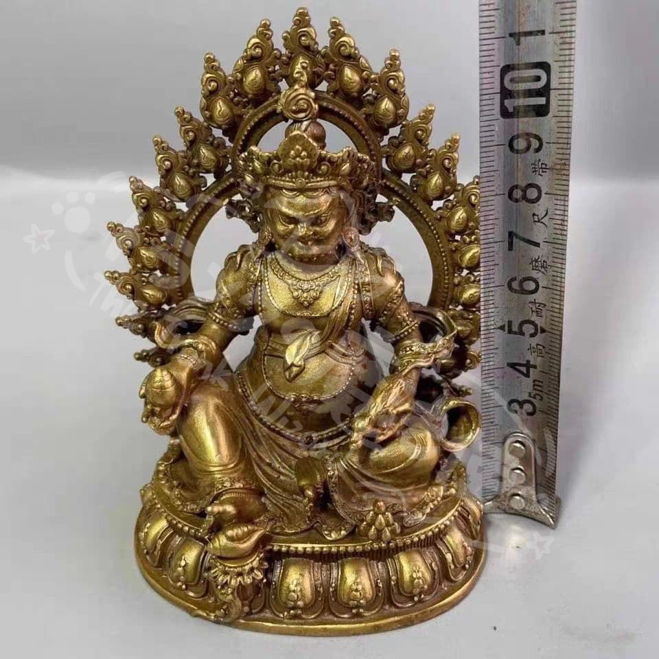 仏教美術 黄財神 仏堂奉納 招財 進宝を 銅製品 工芸品 置物 新年ギフト仏教美術 黄財神仏像 密教護法 供養仏像 開運 招財 置物