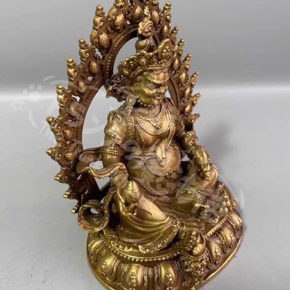 新年ギフト仏教美術 黄財神仏像 密教護法 供養仏像 開運 招財 置物
