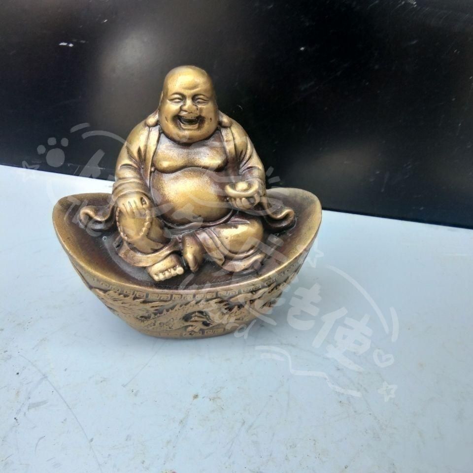 銅製 弥勒仏 笑仏 開運 風水 招財 置物 工芸品 装飾品 新年ギフト元宝弥勒仏 銅製品 鎮宅辟邪 開運風水 招財 置物CZW1207P497
