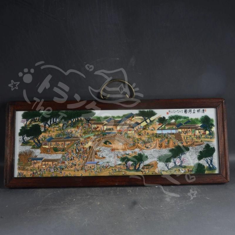 新年ギフト景徳鎮 陶板画清明上河図 応接間 書斎 懸掛 装飾品 現代工芸