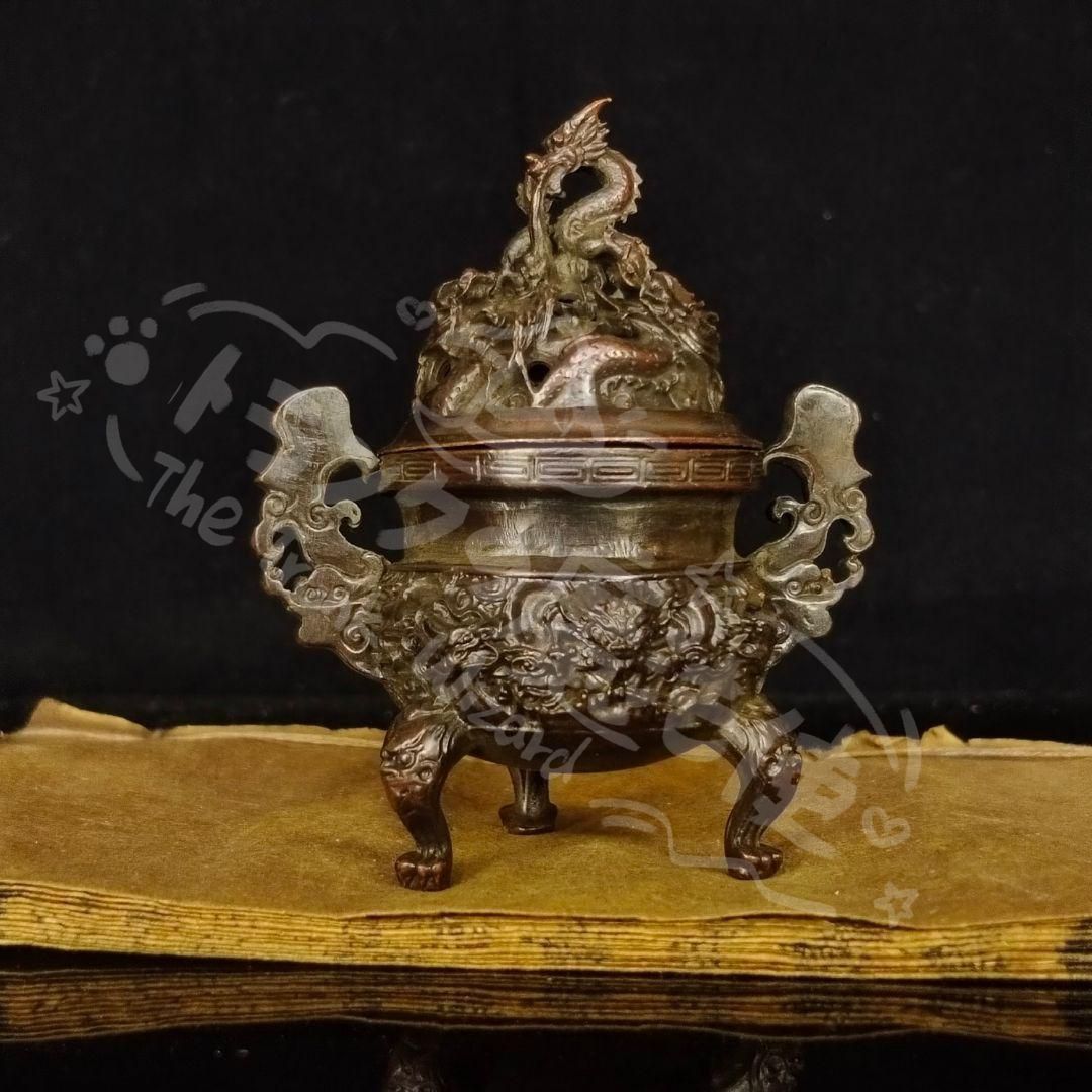 新年ギフト銅製九龍鼎 九龍丹炉 香炉塔 装飾品 工芸品 美術品 置物