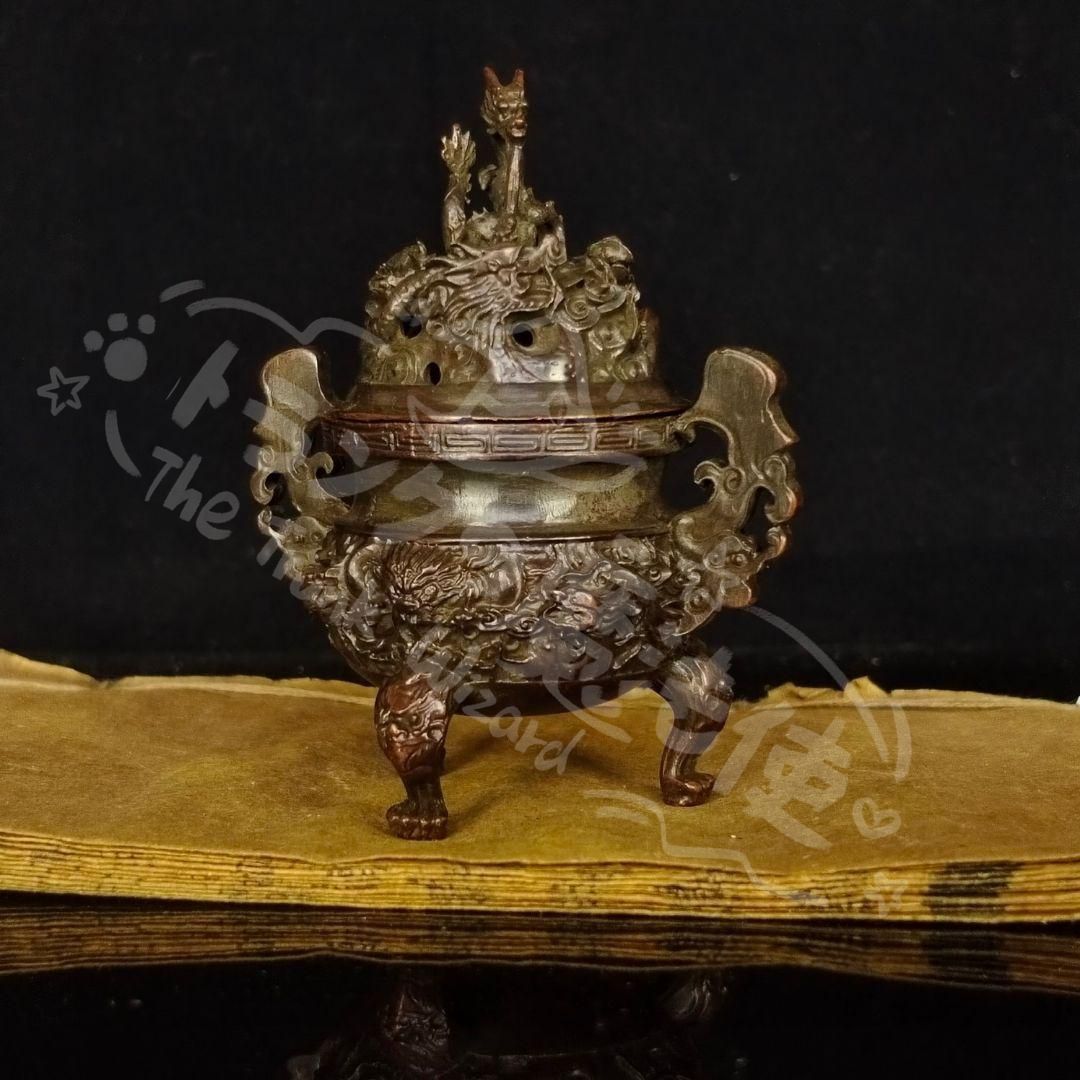 新年ギフト銅製九龍鼎 九龍丹炉 香炉塔 装飾品 工芸品 美術品 置物