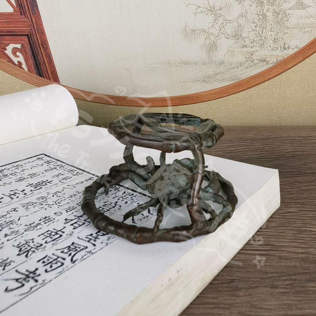 新年ギフト銅 細工 茶道具 香道具 蓋置 置物 カニ 銅製CZW1207P574