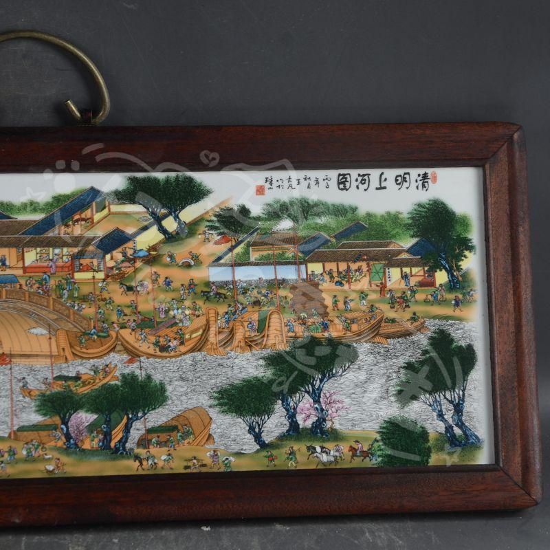 新年ギフト景徳鎮 陶板画清明上河図 応接間 書斎 懸掛 装飾品 現代工芸