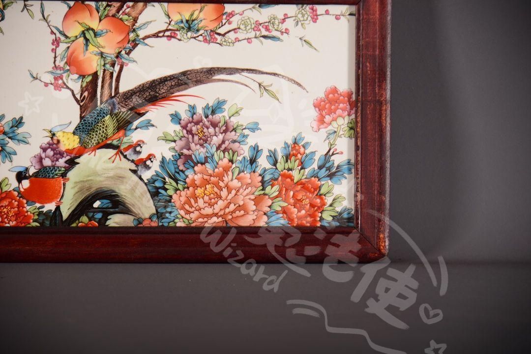 新年ギフト景徳鎮陶板画 錦堂富貴 客間 玄関 茶室 書斎 事務室 装飾画