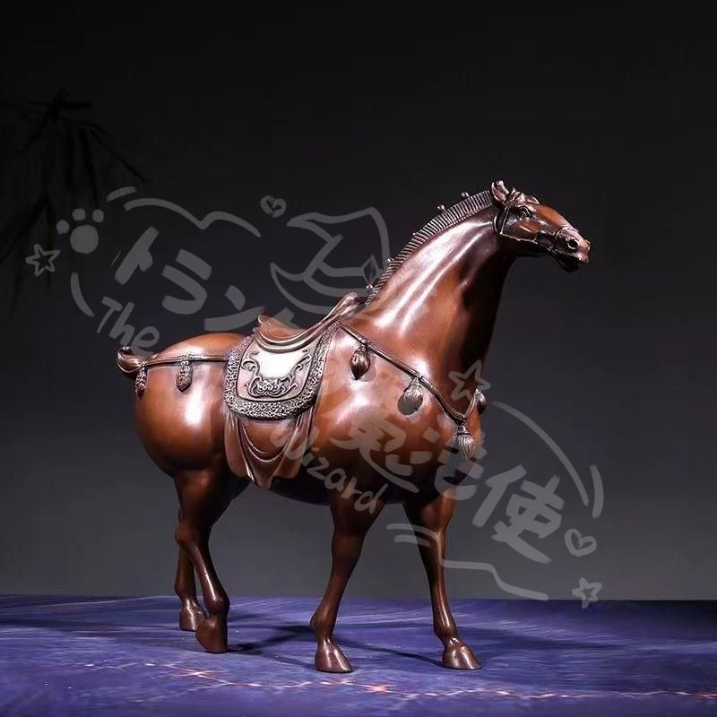 新年ギフト銅製 唐馬戦馬 開運 風水 招財 応接間 書斎 装飾品 現代 置物