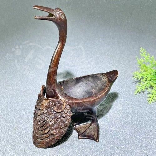 新年ギフトガチョウ 如意 香炉 銅細工 茶道具 香道具 現代工芸品 装飾