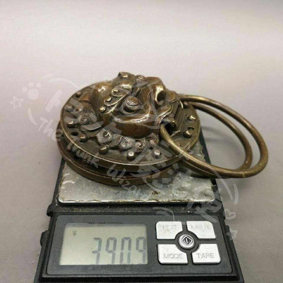 新年ギフト銅器 獣頭門環 獅子頭大門ノブ木戸門引環一対 装飾品 工芸品