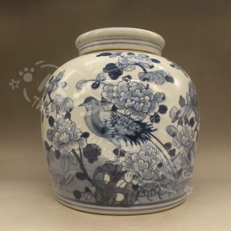 清光緒鯖牡丹蓋缶 景徳鎮 陶磁器 装飾品 現代工芸品 美術品 置物 新年ギフト清光緒鯖牡丹蓋缶 景徳鎮 陶磁器 装飾品 現代工芸品 美術品