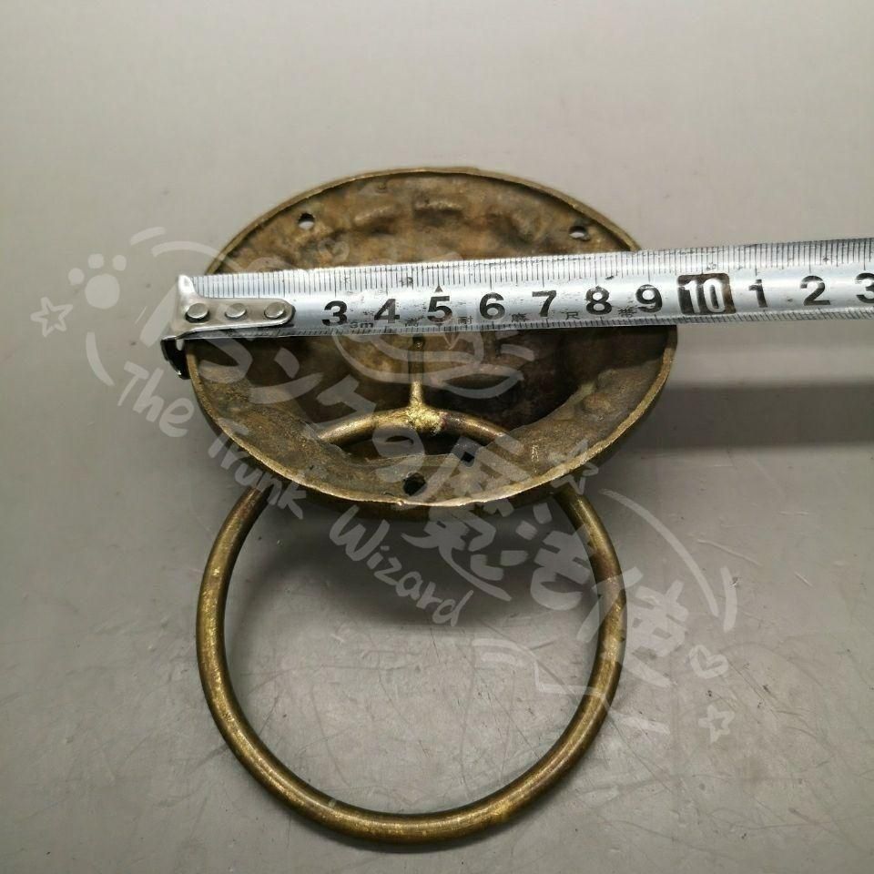 新年ギフト銅器 獣頭門環 獅子頭大門ノブ木戸門引環一対 装飾品 工芸品