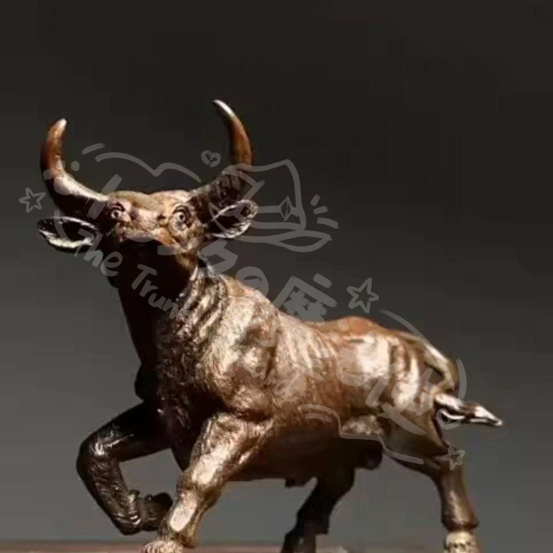 新年ギフト銅制 牛気は天を衝く 十二支牛 机 茶台茶寵 装飾品 置物