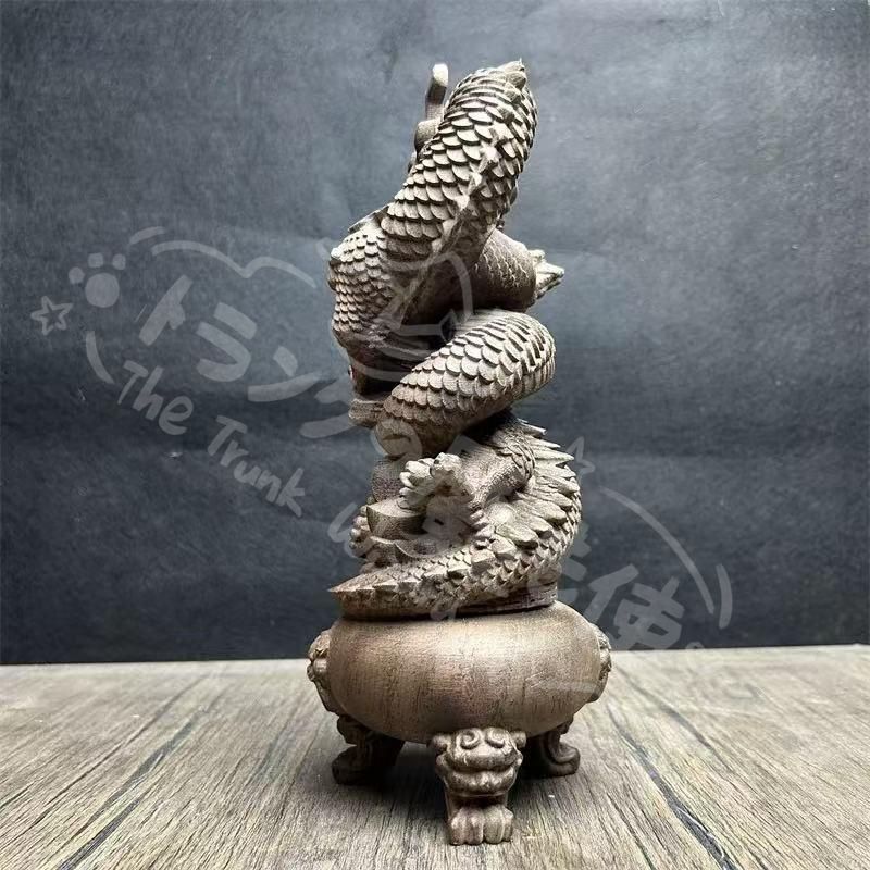 新年ギフト竜 木彫り 仏教美術 縁起物 開運風水 最新 招財 工芸品 装飾