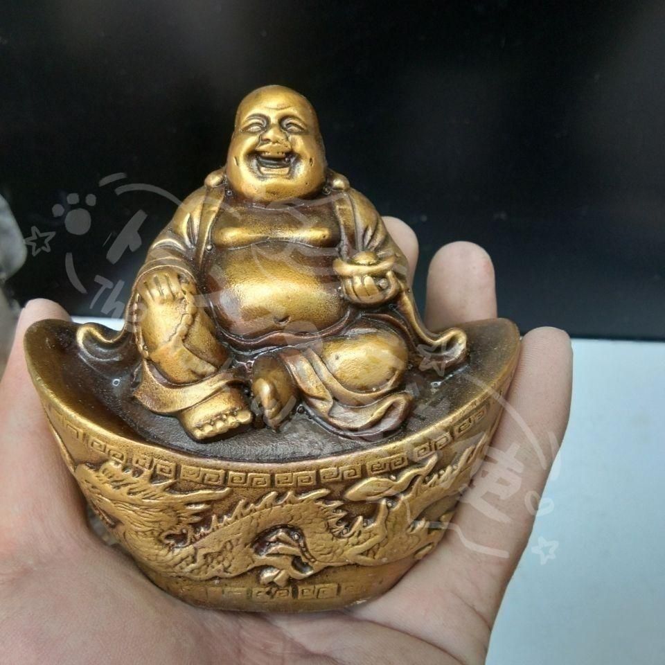 新年ギフト元宝弥勒仏 銅製品 鎮宅辟邪 開運風水 招財 置物CZW1207P497