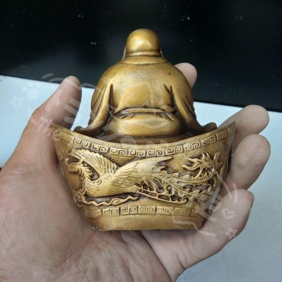 新年ギフト元宝弥勒仏 銅製品 鎮宅辟邪 開運風水 招財 置物CZW1207P497