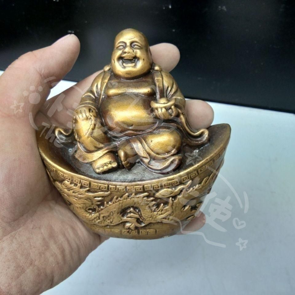新年ギフト元宝弥勒仏 銅製品 鎮宅辟邪 開運風水 招財 置物CZW1207P497