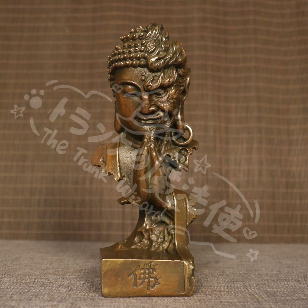 新年ギフト銅 細工 釈迦如来仏仏像 事務デスクトップ机 茶室 茶寵 置物 装飾品