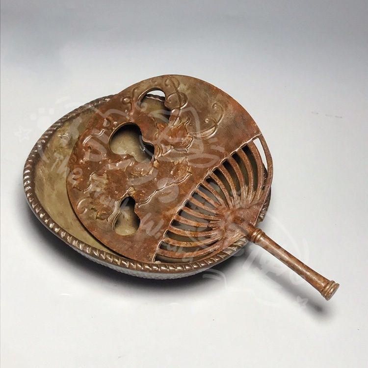 新年ギフト銅器 竹蘿葫芦藤団扇薫香炉 扇薫香炉 銅香炉 茶道香炉 装飾