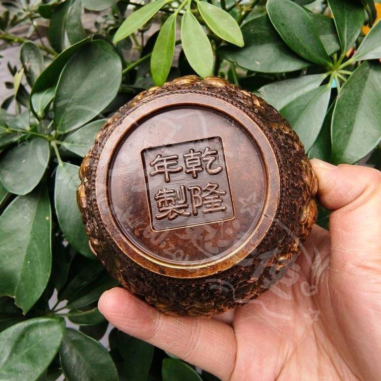 新年ギフト銅 細工 のレリーフお花お 茶の缶 装飾品 現代工芸品美術品