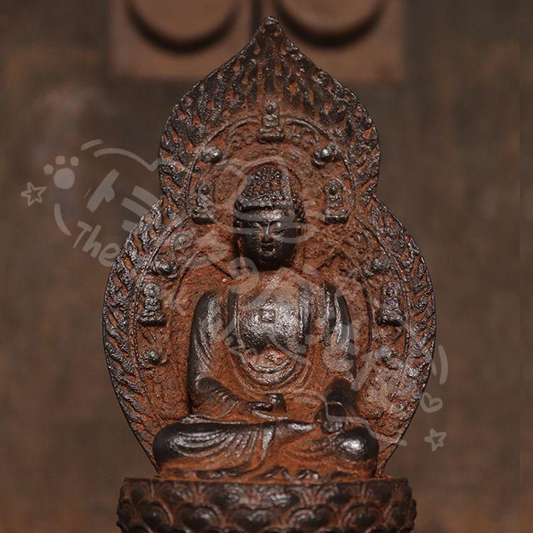 新年ギフト鉄器 鉄仏 蓮華仏坐像 現代 置物