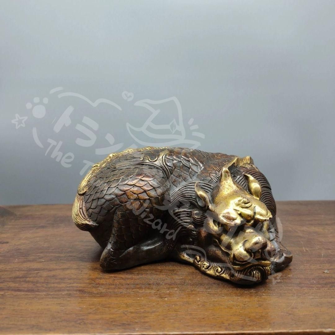 新年ギフト銅器 ヘチ 麒麟 文鎮 文房具 書房 酒 笥 装飾品 置物