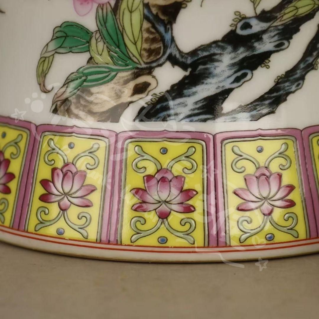 新年ギフト乾隆粉彩福寿九桃将軍缶 景徳鎮 陶磁器 装飾品 現代工芸品