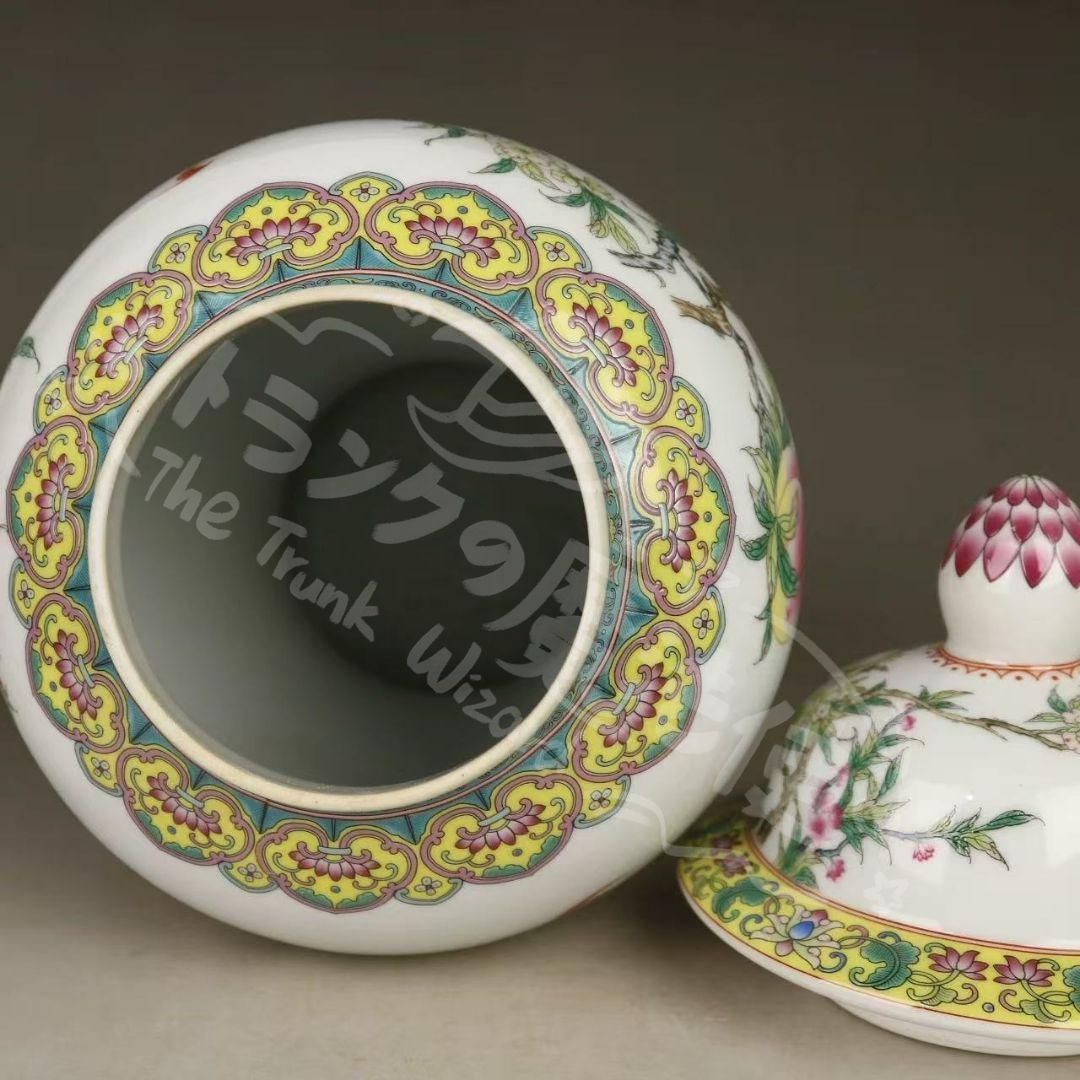 新年ギフト乾隆粉彩福寿九桃将軍缶 景徳鎮 陶磁器 装飾品 現代工芸品