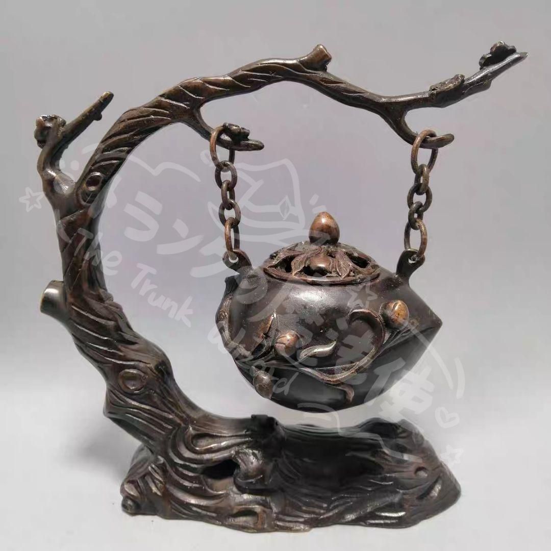 新年ギフト銅製 室内檀香炉 机 書斎薫香炉 香道具 工芸品 置物