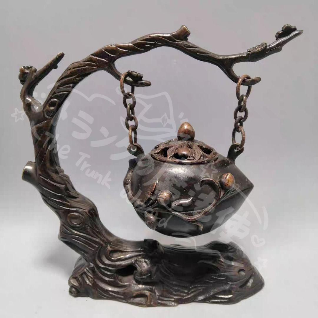 新年ギフト銅製 室内檀香炉 机 書斎薫香炉 香道具 置物