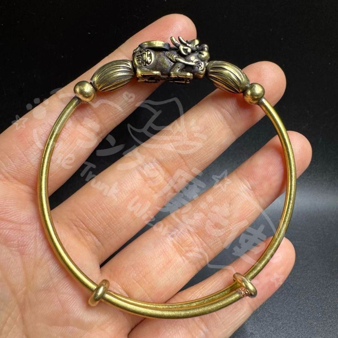 新年ギフト銅 細工 大清乾隆麒麟腕輪 招財 装飾品 現代工芸品 美術品
