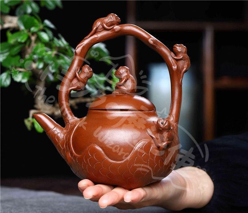 新年ギフト猿の壺紫砂壺 中国古美術 紫泥急須?茶壺?茶道具置物?古置物