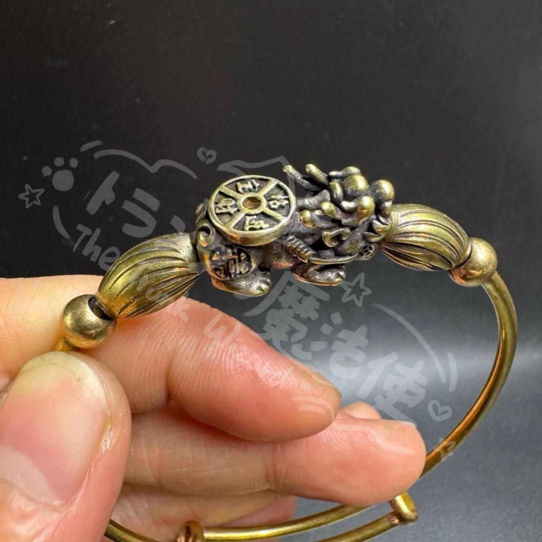 新年ギフト銅 細工 大清乾隆麒麟腕輪 招財 装飾品 現代工芸品 美術品