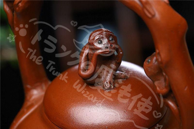 新年ギフト猿の壺紫砂壺 中国古美術 紫泥急須?茶壺?茶道具置物?古置物