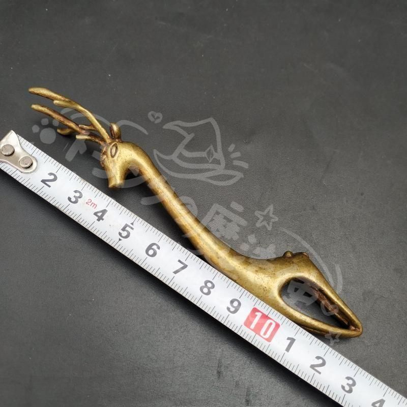 新年ギフト銅 細工 茶道具 小鹿銅壺叉 工芸品 美術品 置物CZW1207P800