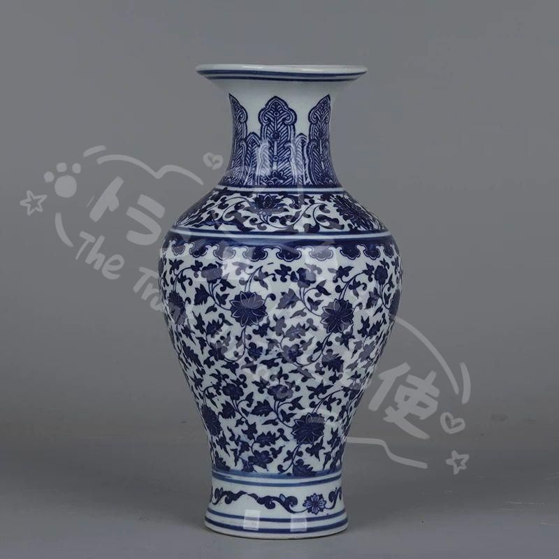 新年ギフト枝蓮紋瓶 陶磁器 装飾品 花瓶 花器 置物 陶芸 賞物観賞瓶