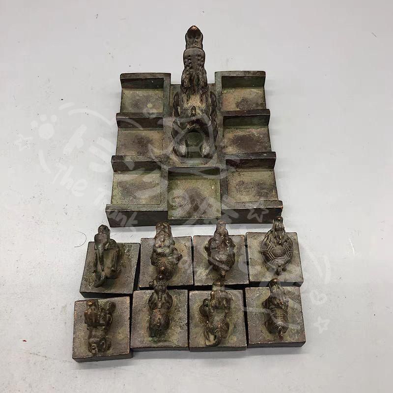 新年ギフト九龍印章 子母印章 銅製 書道具 文房具 装飾品 工芸品 置物