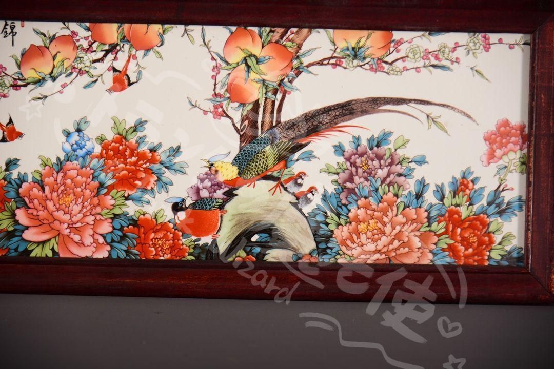 新年ギフト景徳鎮陶板画 錦堂富貴