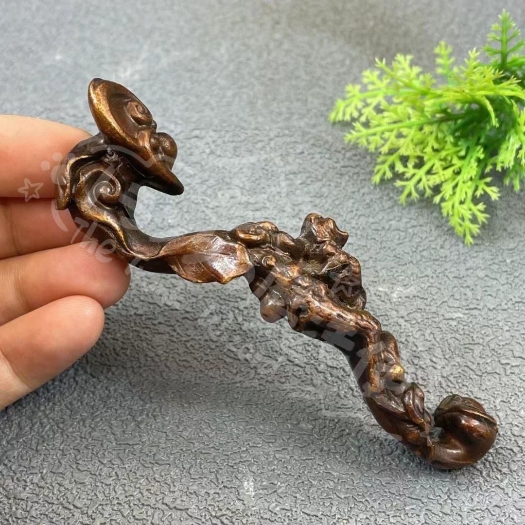 新年ギフト銅細工 如意招き金蟾銅の置物 装飾品 工芸品 美術品