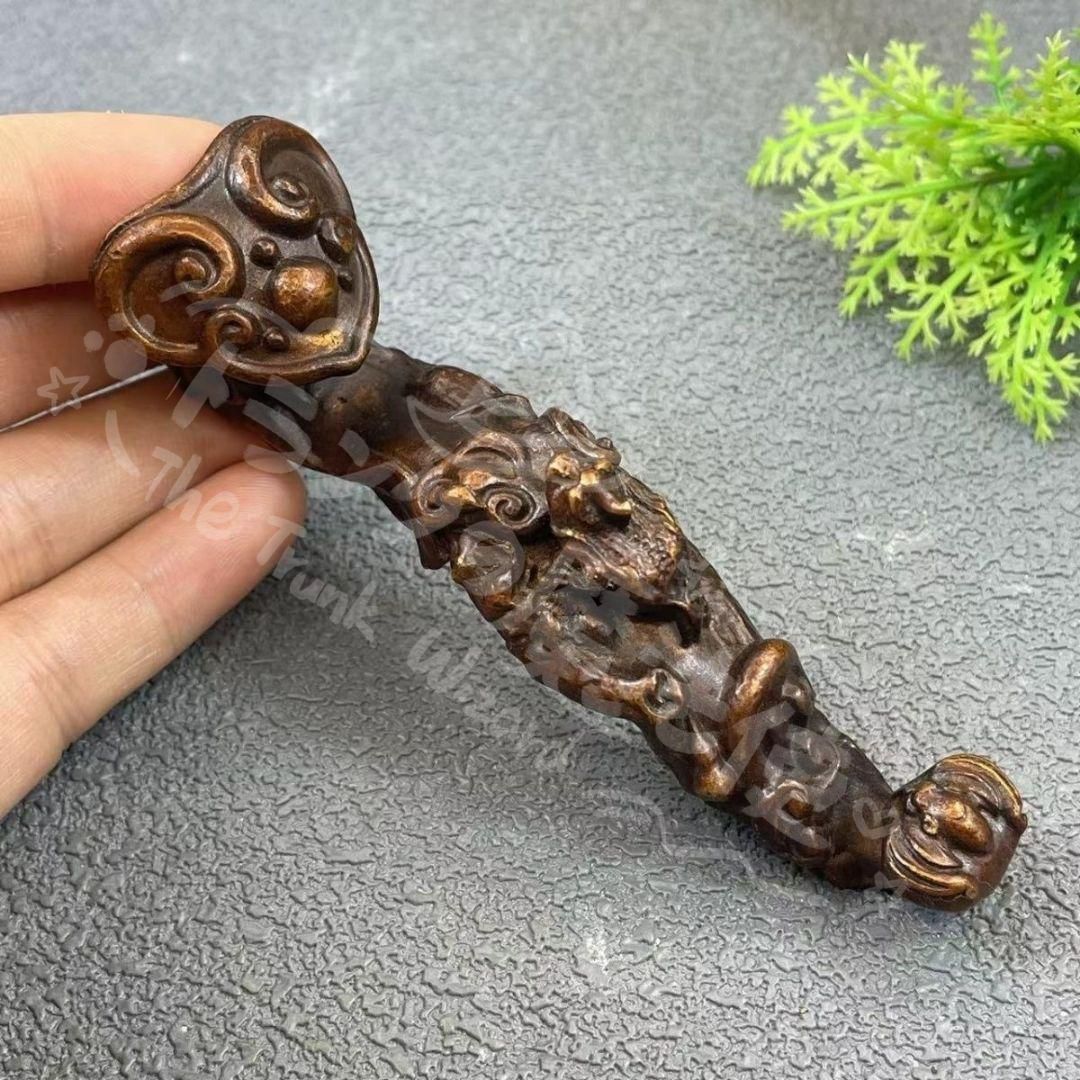 新年ギフト銅細工 如意招き金蟾銅の置物 装飾品 工芸品 美術品