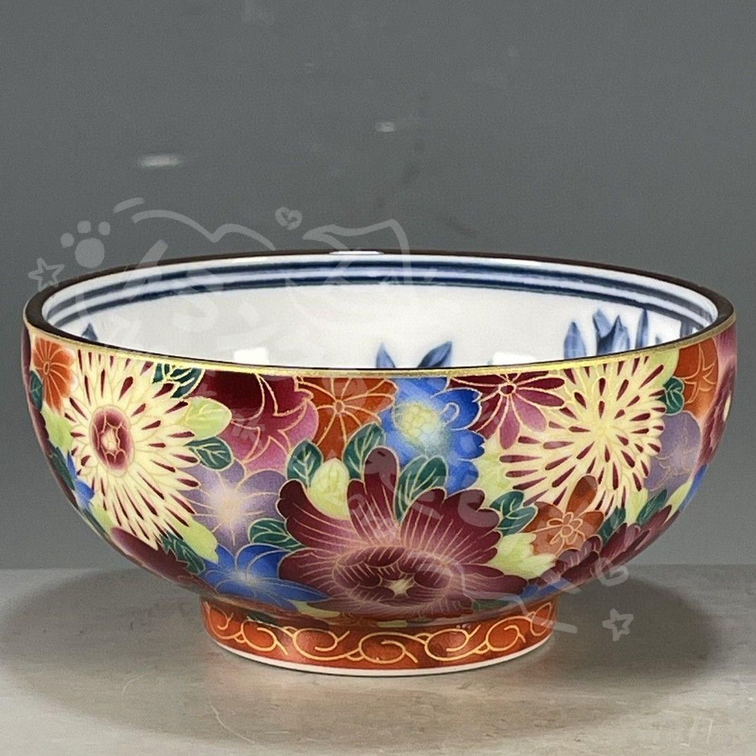 新年ギフト大清乾隆鯖山水花卉図紋碗 景徳鎮 陶磁器 装飾品 現代工芸品