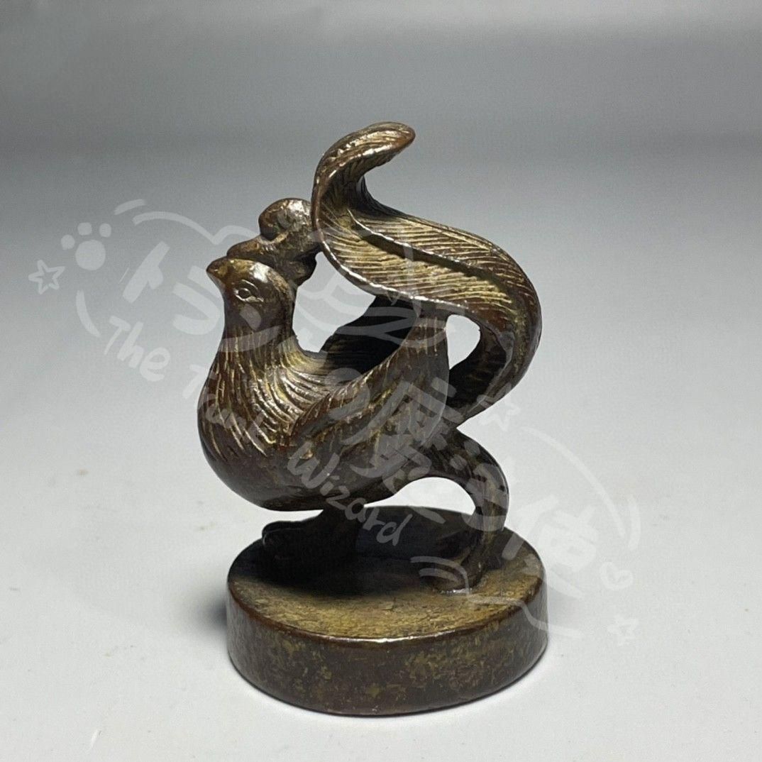 新年ギフト銅 細工 神獣朱雀印 鎮宅 辟邪 開運 風水書道具文房具工芸品