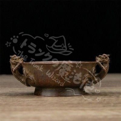 新年ギフト銅細工双龍耳香炉 茶道具 香道具 装飾品 工芸品 美術品 置物